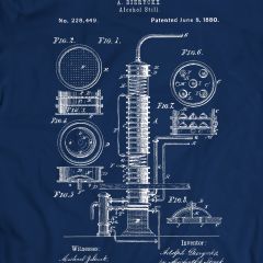 Distillatore di Alcol Brevetto Blueprint T-Shirt
